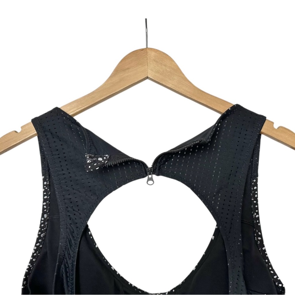 Nike NEW One-Piece Swimsuit Water Dots Black White Printed Cutout Back Size XXL - Picture 9 of 14